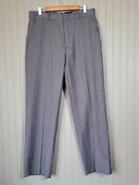 Banana Republic Pleated Dress Pants Chino 100% Wool Gray Men's 35x34